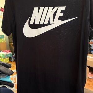 Nike Men's Black Tee with White Logo